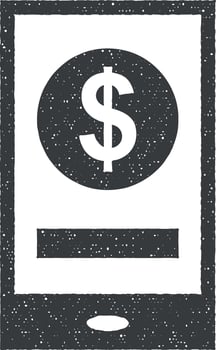 Charity, business and finance vector icon illustration with stamp effect