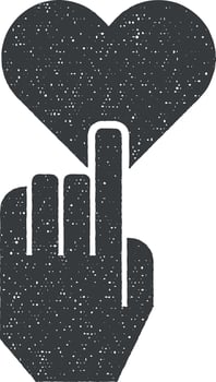 Charity, add vector icon illustration with stamp effect