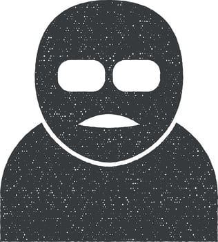 terrorist vector icon illustration with stamp effect