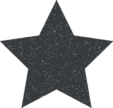 five-pointed star vector icon illustration with stamp effect