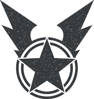 war star vector icon illustration with stamp effect