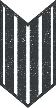 rank in epaulettes vector icon illustration with stamp effect