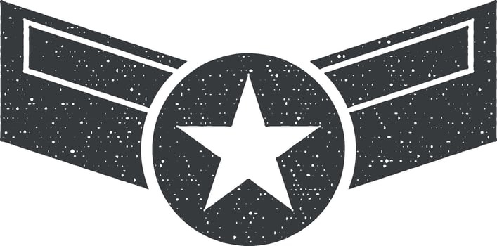 war star vector icon illustration with stamp effect