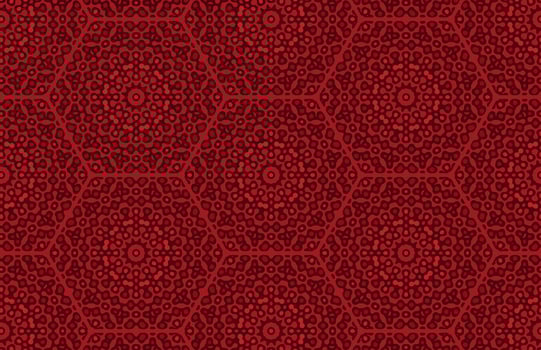 Red hexagonal and metaballs Pattern vector