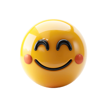 AI generated 3d icon of smiling face emoji isolated on transparent background png