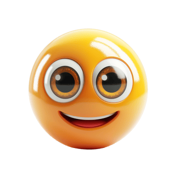 AI generated 3d icon smiling face with big eyes emoji isolated on transparent background png