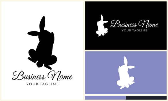 silhouette vector rabbit logo template
