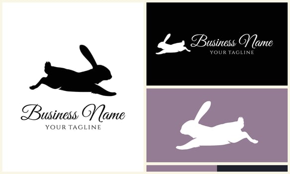 silhouette vector rabbit logo template