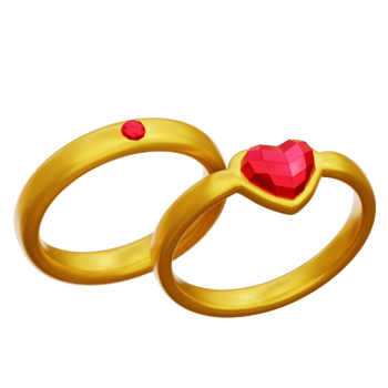 Couple Ring 3d Icon Illustration png