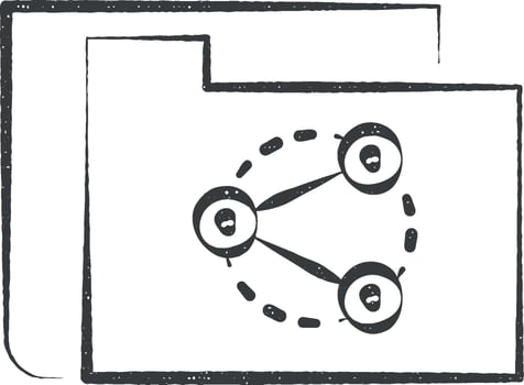 File sharing icon vector illustration in stamp style