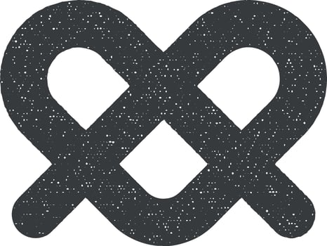 Easter, pretzel icon vector illustration in stamp style