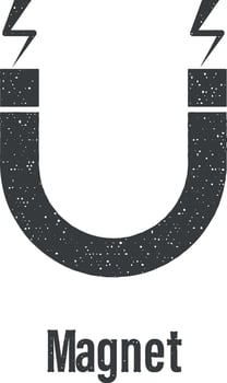 Magnet icon vector illustration in stamp style