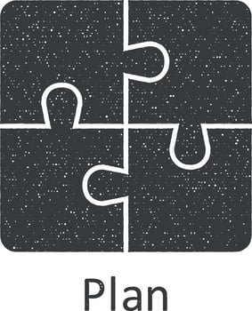 Friendship, plan icon vector illustration in stamp style