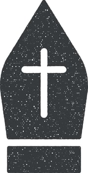 Catholic icon vector illustration in stamp style