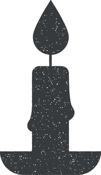 candle icon vector illustration in stamp style