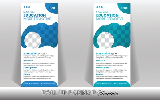Kids education admission and school admission roll up banner design or rack card design template vector