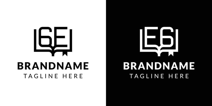 Letters GE and EG Book Logo, suitable for business related to book with GE or EG initials vector