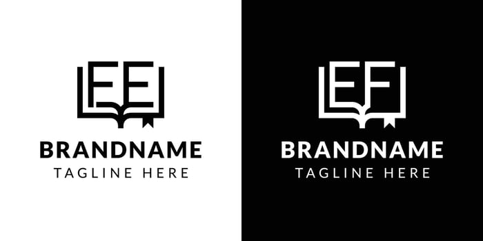 Letters FE and EF Book Logo, suitable for business related to book with FE or EF initials vector