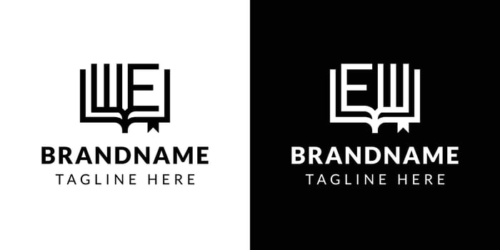 Letters WE and EW Book Logo, suitable for business related to book with WE or EW initials vector