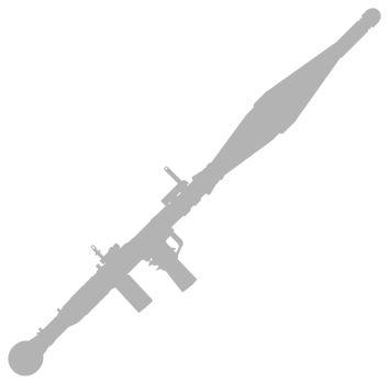 Silhouette of the Bazooka or Rocket Launcher Weapon, also known as Rocket Propelled Grenade or RPG, Flat Style, can use for Art Illustration, Pictogram, Website, Infographic or Graphic Design Element png