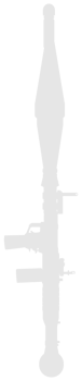 Silhouette of the Bazooka or Rocket Launcher Weapon, also known as Rocket Propelled Grenade or RPG, Flat Style, can use for Art Illustration, Pictogram, Website, Infographic or Graphic Design Element png