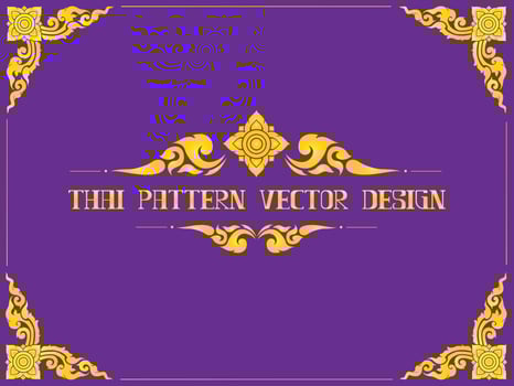 thai pattern golden asia culture design element for decorate border frame card vector