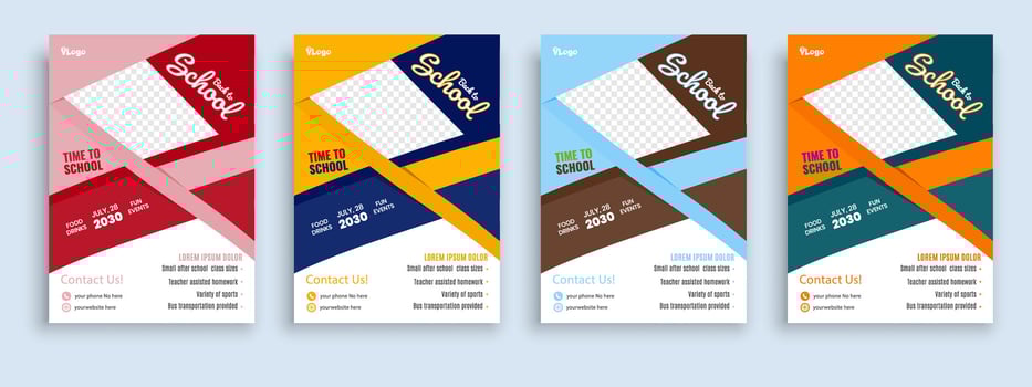 Flyer brochure cover template for Kids back to school education admission layout design template vector