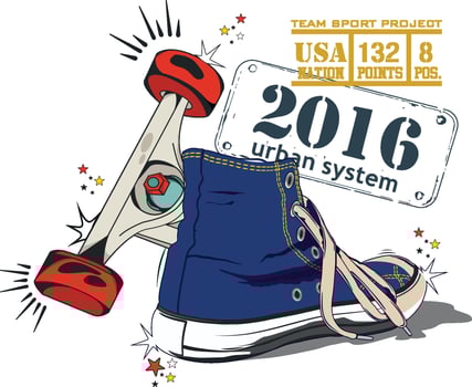 SHOE AND SKATEBOARD vector