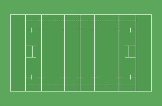 rugby pitch union markings field illustration vector