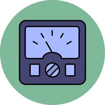 Ammeter Line Filled multicolour Circle Icon vector