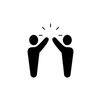 high five concept line icon. Simple element illustration. high five concept outline symbol design. vector