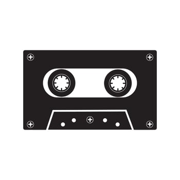 tape cassette icon logo vector design template