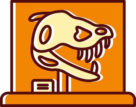 Dinosaur filled Sliped Retro Icon vector