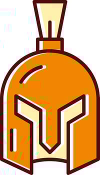 Helmet filled Sliped Retro Icon vector
