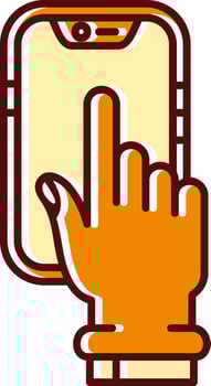 Touch Device filled Sliped Retro Icon vector