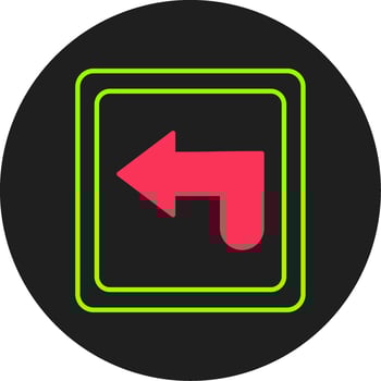 Curved Arrow Glyph Circle Icon vector