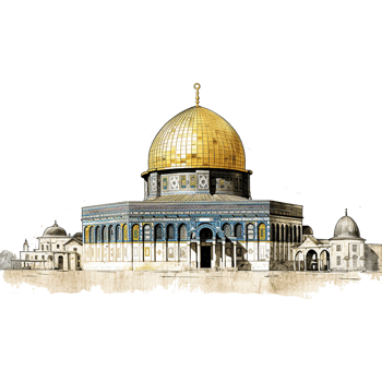 AI generated Dome of the rock mosque isolated on transparent background png