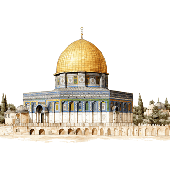 AI generated Dome of the rock mosque isolated on transparent background png