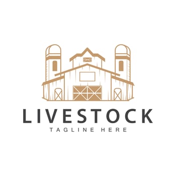 Farm barn logo vector warehouse simple minimalist vintage old village templet illustration