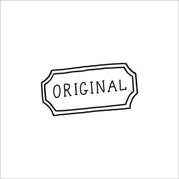 Original Stamp Label in Bold Black Outline on a Clean White Background vector