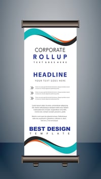 Vector corporate roll up banner design template