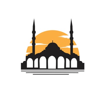 Mosque logo design with islamic creative concept Premium Vector