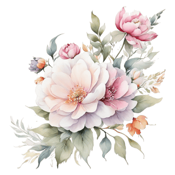 AI generated Watercolor Floral Flower Design, Watercolor Flower Arrangements Floral, Watercolor Flower Design, Flower Sublimation Floral Clipart, Clipart, Wedding Decoration png