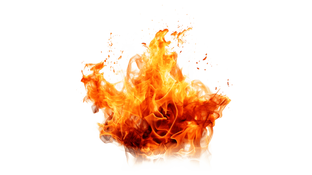 AI generated Fire flame on transparent background. Blazing flame on transparent background in png