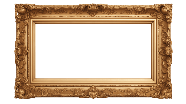 AI generated Vintage frame cut out. Vintage picture frame on transparent background png