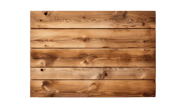 AI generated Wooden plank cut out. Plate of wood on transparent background png