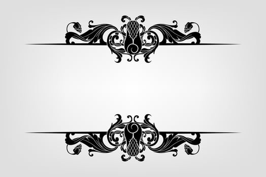 Text separator Baroque decoratice divider book typography ornament design elements vintage dividing shapes Border illustration vector