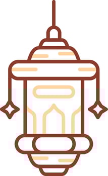 Oil lamp Line Two Color Icon vector