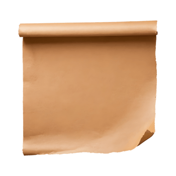 AI generated old paper on transparent background with clipping path isolated png