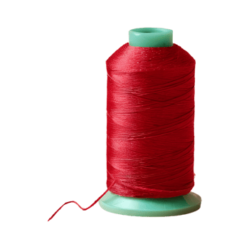 AI generated Horizontal photo of a red thread needle against a spool of thread isolated png